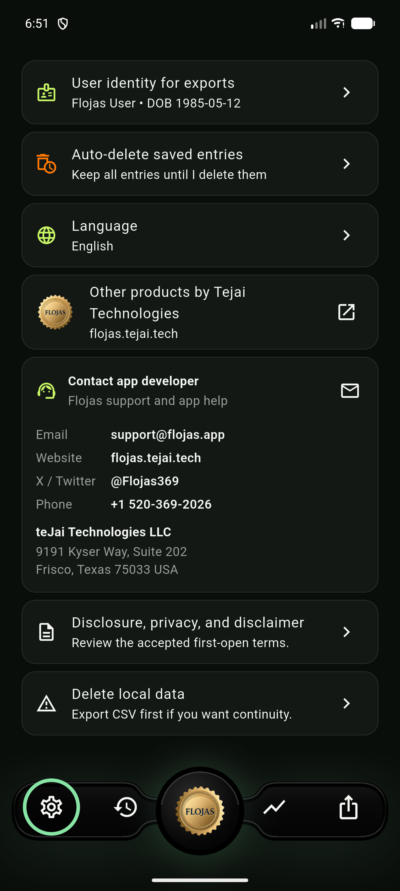 Delete privacy controls screen