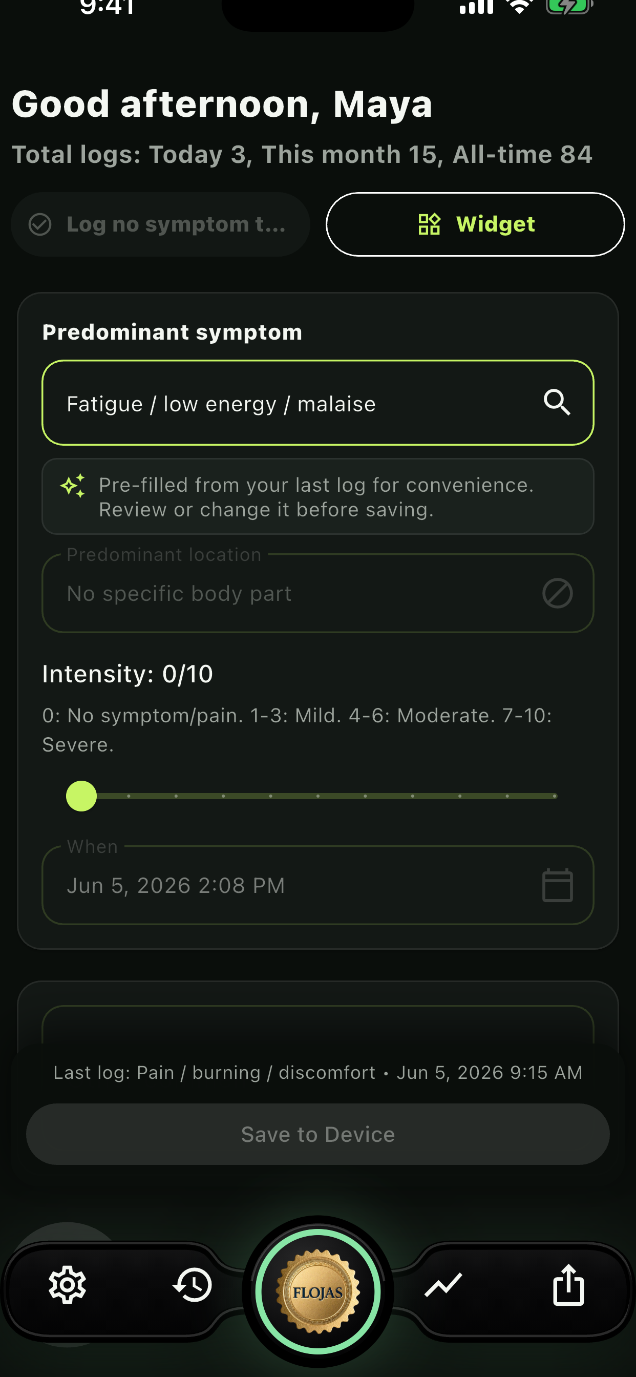 Home data entry preview